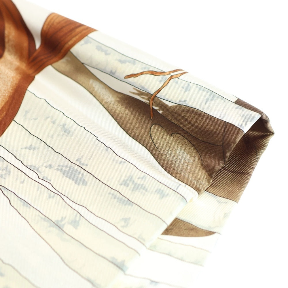 AIGNER(アイグナー) ホース柄 スカーフ オレンジ×ホワイト