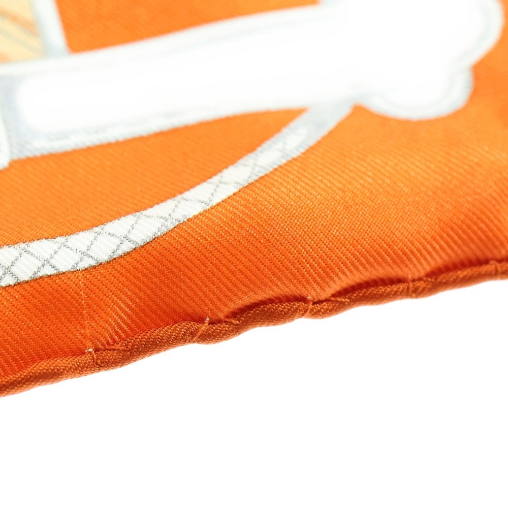 AIGNER(アイグナー) ホース柄 スカーフ オレンジ×ホワイト