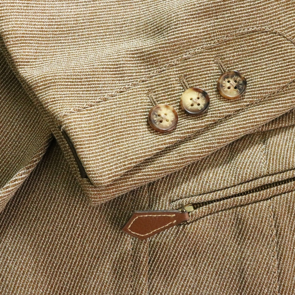 HERMES(エルメス) ウール 5B パネルデザイン テーラードジャケット ブラウン