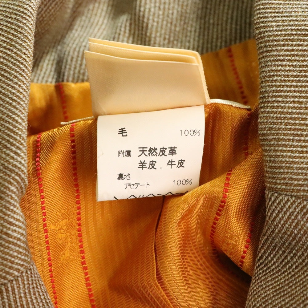 HERMES(エルメス) ウール 5B パネルデザイン テーラードジャケット ブラウン