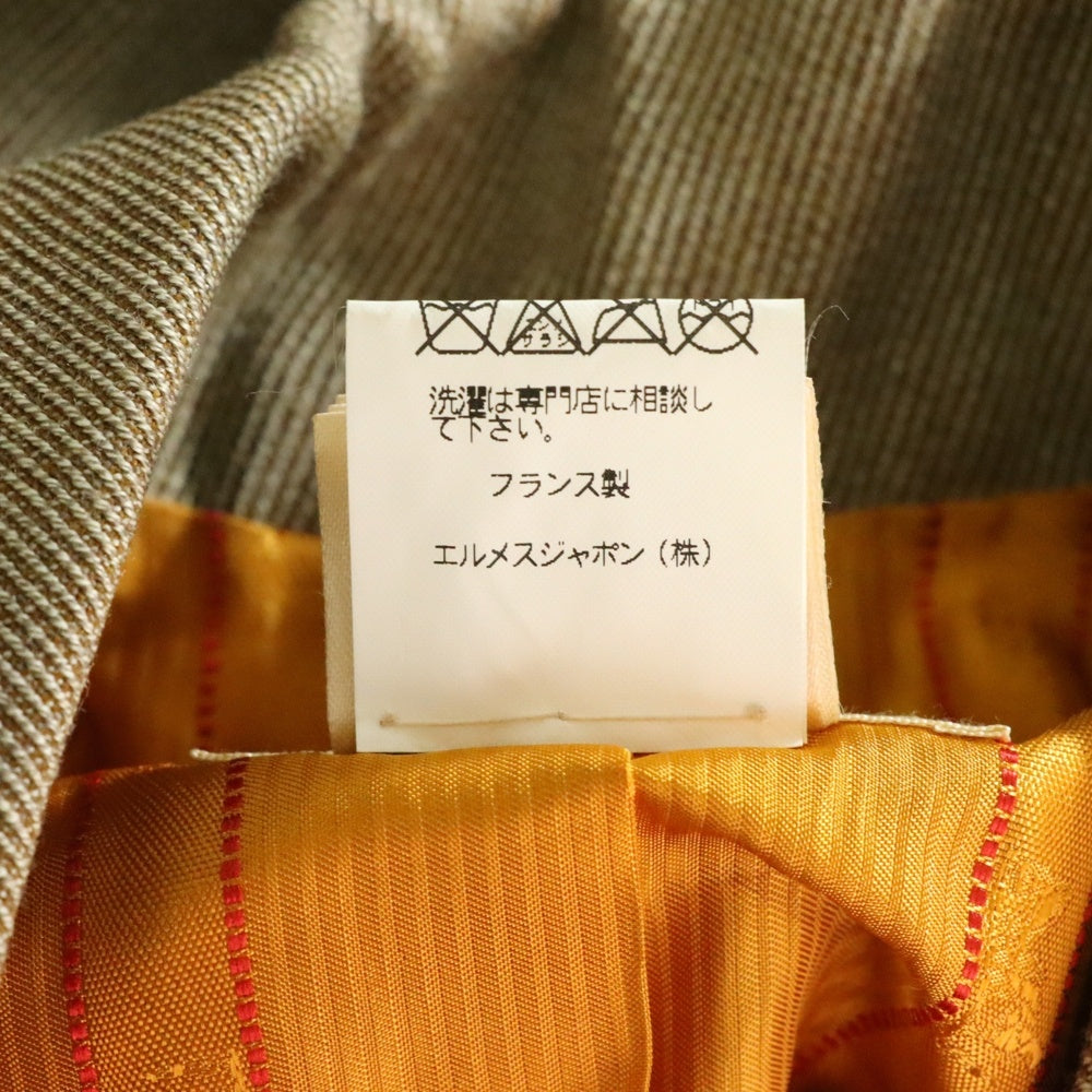 HERMES(エルメス) ウール 5B パネルデザイン テーラードジャケット ブラウン