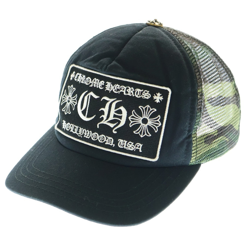 CHROME HEARTS(クロムハーツ) TRUCKER CAP トラッカーキャップ クロスボールメッシュカモフラ 迷彩柄 5パネル ベースボールキャップ 帽子 ブラック/カーキ