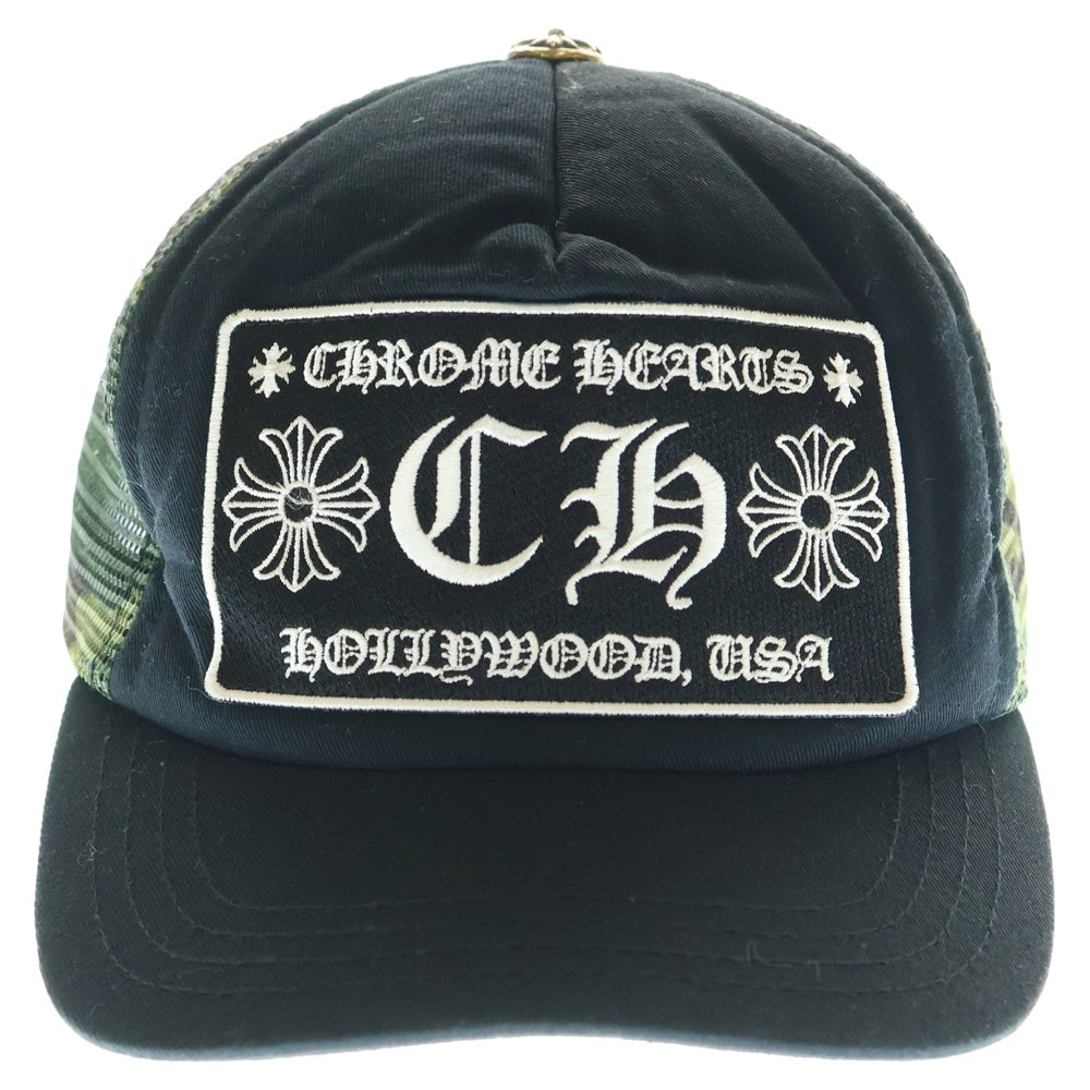 CHROME HEARTS(クロムハーツ) TRUCKER CAP トラッカーキャップ クロスボールメッシュカモフラ 迷彩柄 5パネル ベースボールキャップ 帽子 ブラック/カーキ