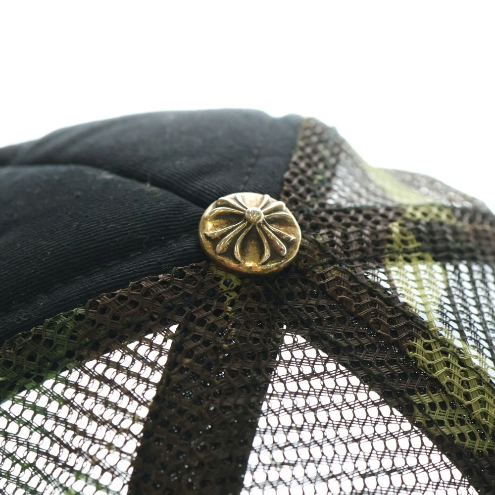 CHROME HEARTS(クロムハーツ) TRUCKER CAP トラッカーキャップ クロスボールメッシュカモフラ 迷彩柄 5パネル ベースボールキャップ 帽子 ブラック/カーキ