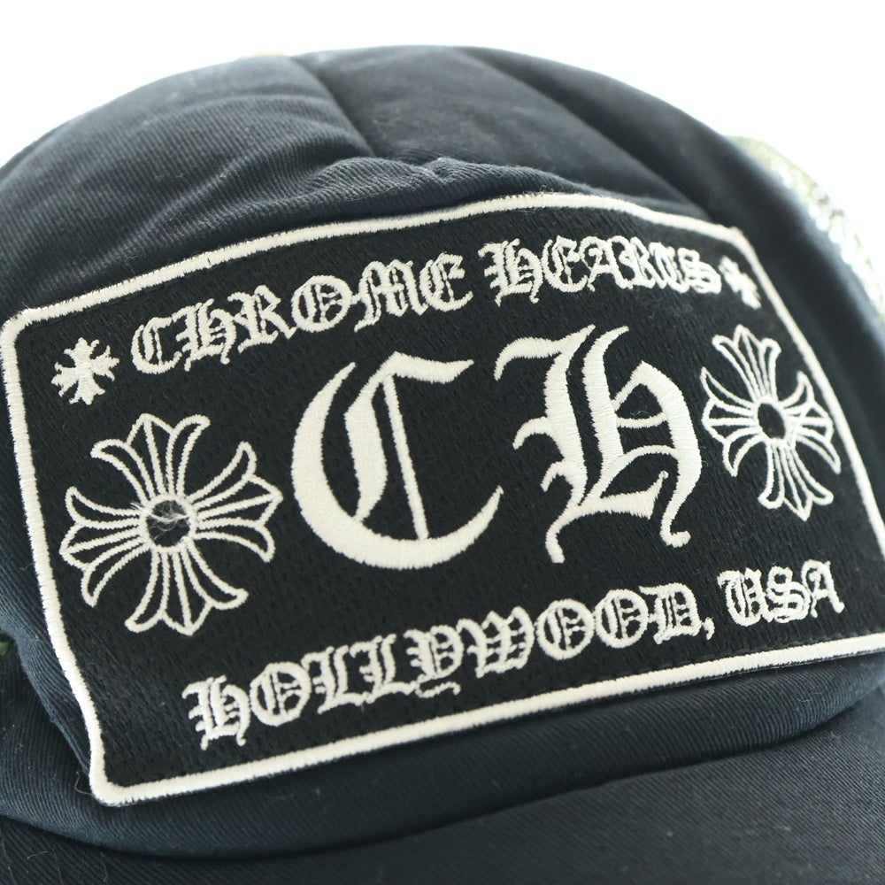 CHROME HEARTS(クロムハーツ) TRUCKER CAP トラッカーキャップ クロスボールメッシュカモフラ 迷彩柄 5パネル ベースボールキャップ 帽子 ブラック/カーキ