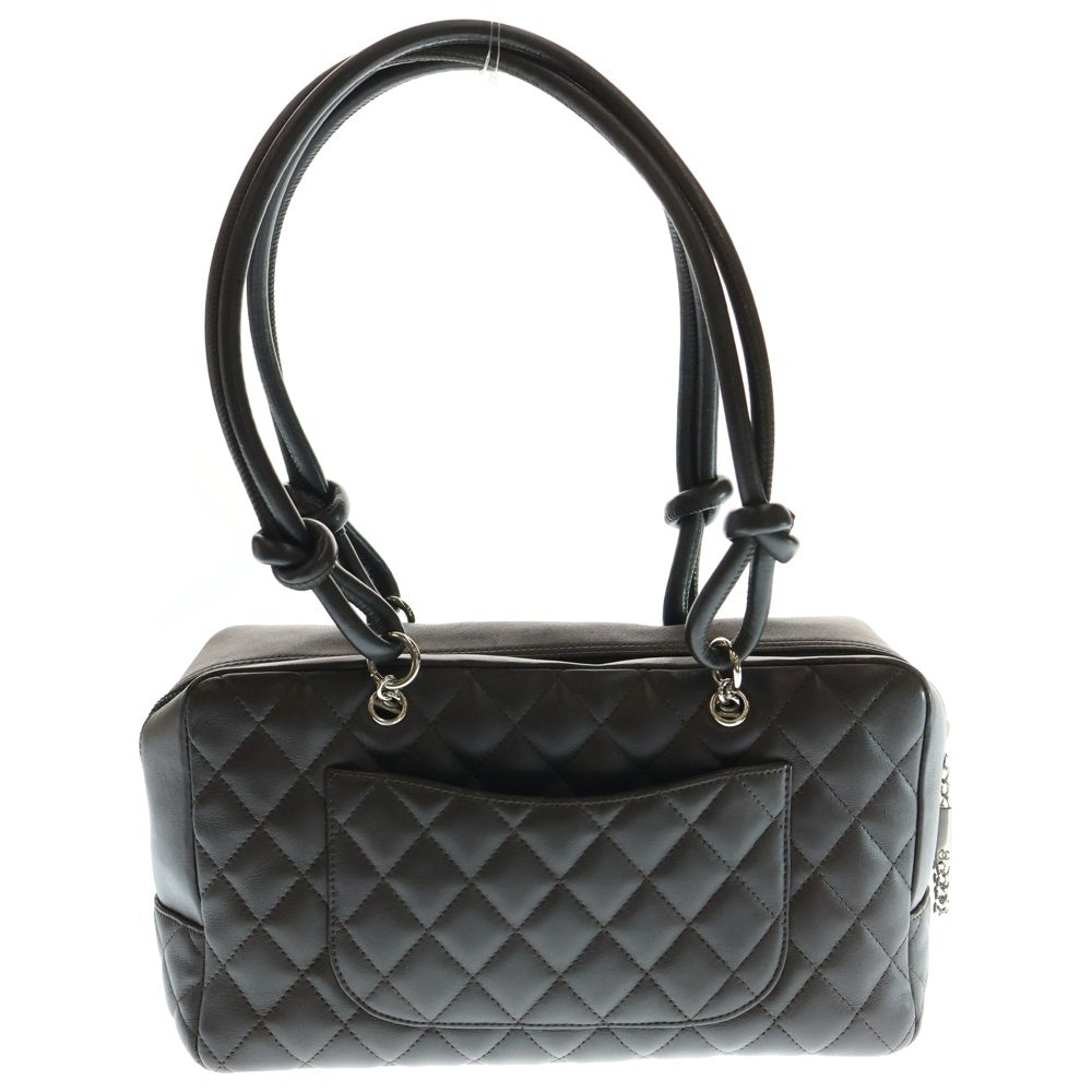 CHANEL(シャネル) カンボンライン ハンドバッグ ブラウン ラムスキン シルバー金具