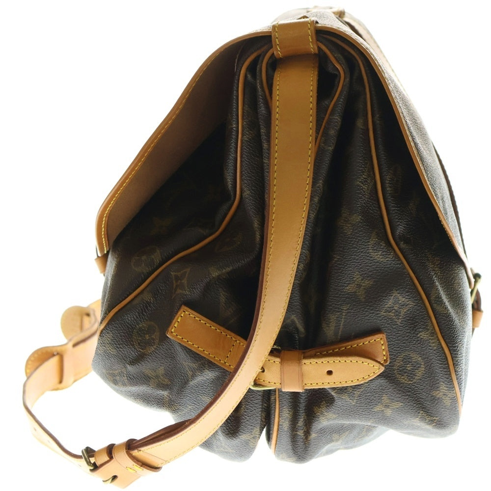 LOUIS VUITTON(ルイヴィトン) ソミュール35 モノグラム PVC レザー ショルダーバッグ ゴールド金具 ブラウン M42254