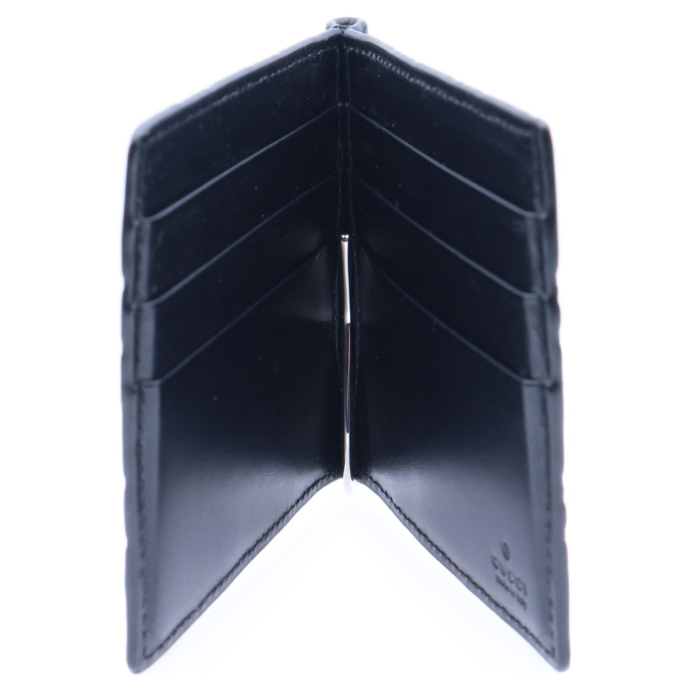 GUCCI(グッチ) グッチシマ GGエンボス レザーマネークリップ カードケース ブラック 170580