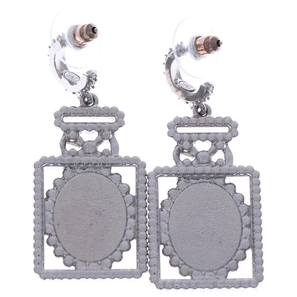 CHANEL(シャネル) ココマーク 香水モチーフ ラインストーンピアス ブラック×シルバー A22B