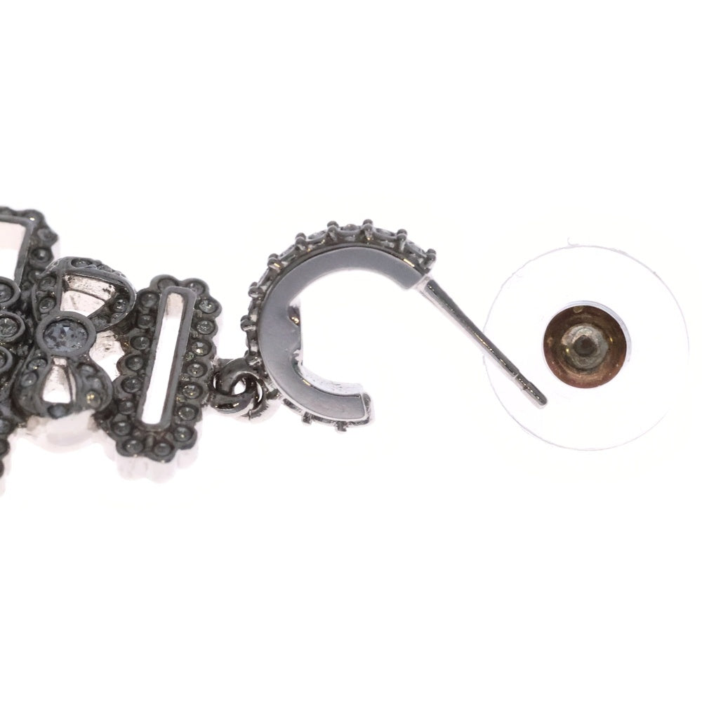 CHANEL(シャネル) ココマーク 香水モチーフ ラインストーンピアス ブラック×シルバー A22B