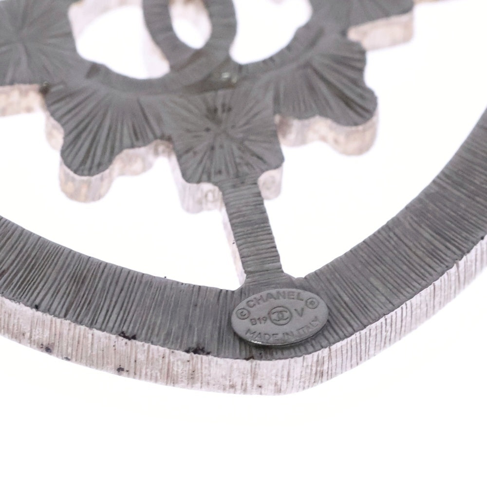 CHANEL(シャネル) ココマーク ラインストーン クレスト ブローチ ピンバッジ シルバー