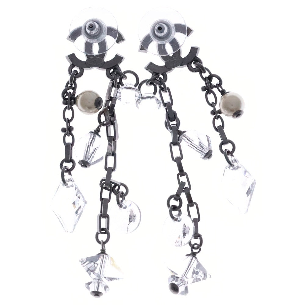 CHANEL(シャネル) ココマーク ラインストーン スイングピアス シルバー C19B