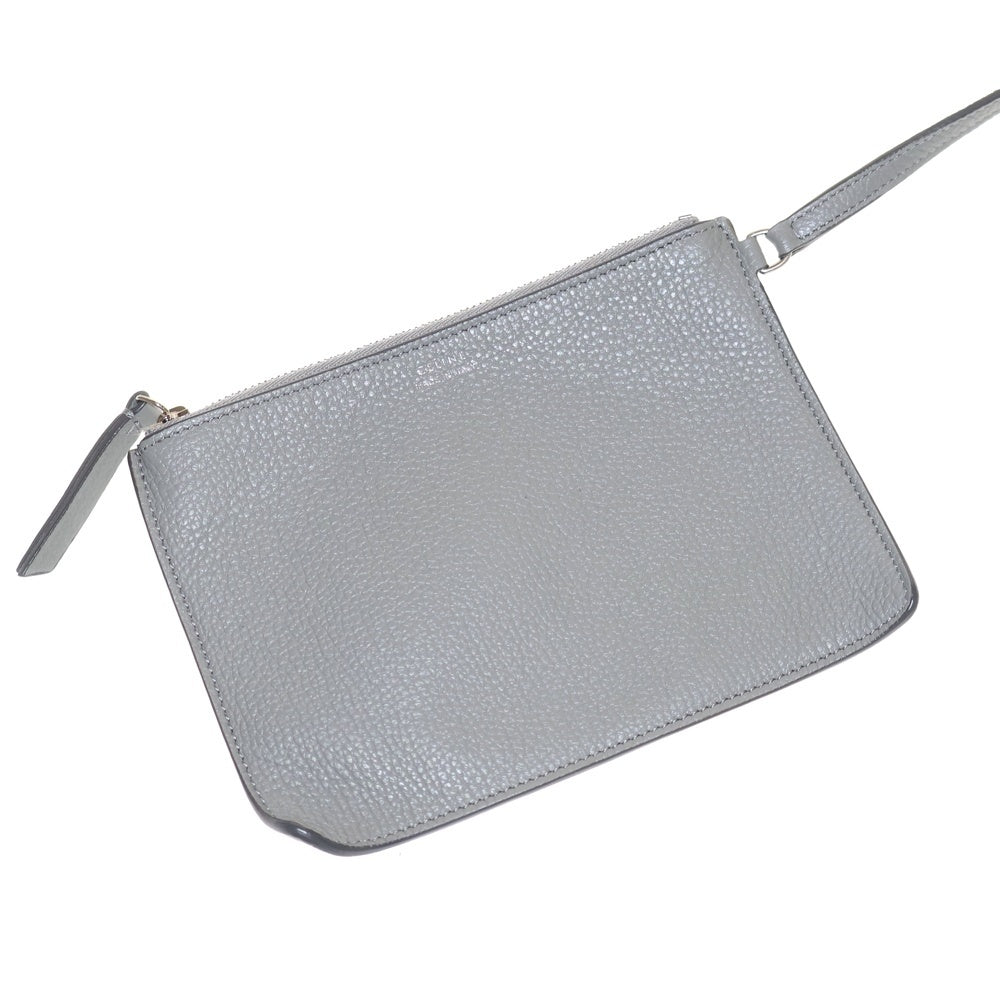 CELINE(セリーヌ) ビックバッグバケット ハンドバッグ シルバー金具 グレー レザー