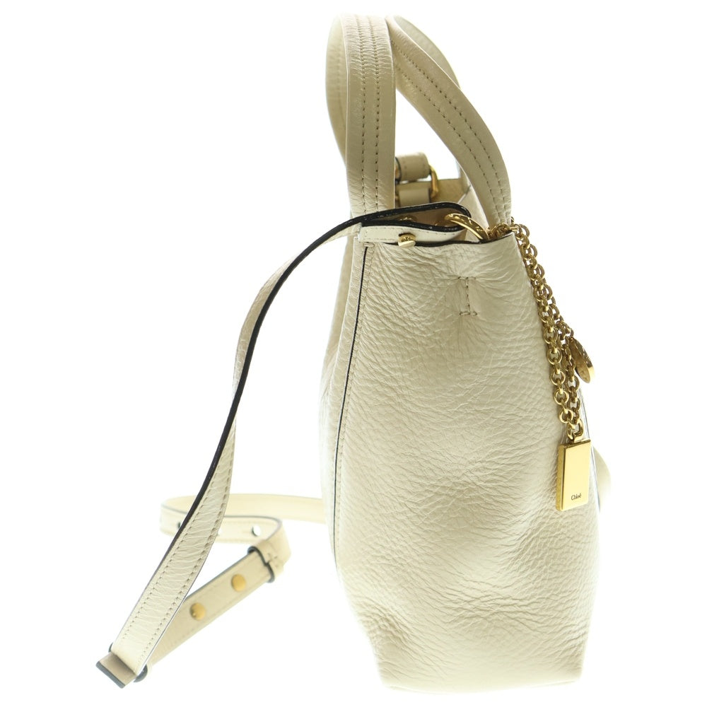 Chloe(クロエ) Spin スピン スモール レザー 2WAY ハンド ショルダーバッグ ゴールド金具 ベージュ