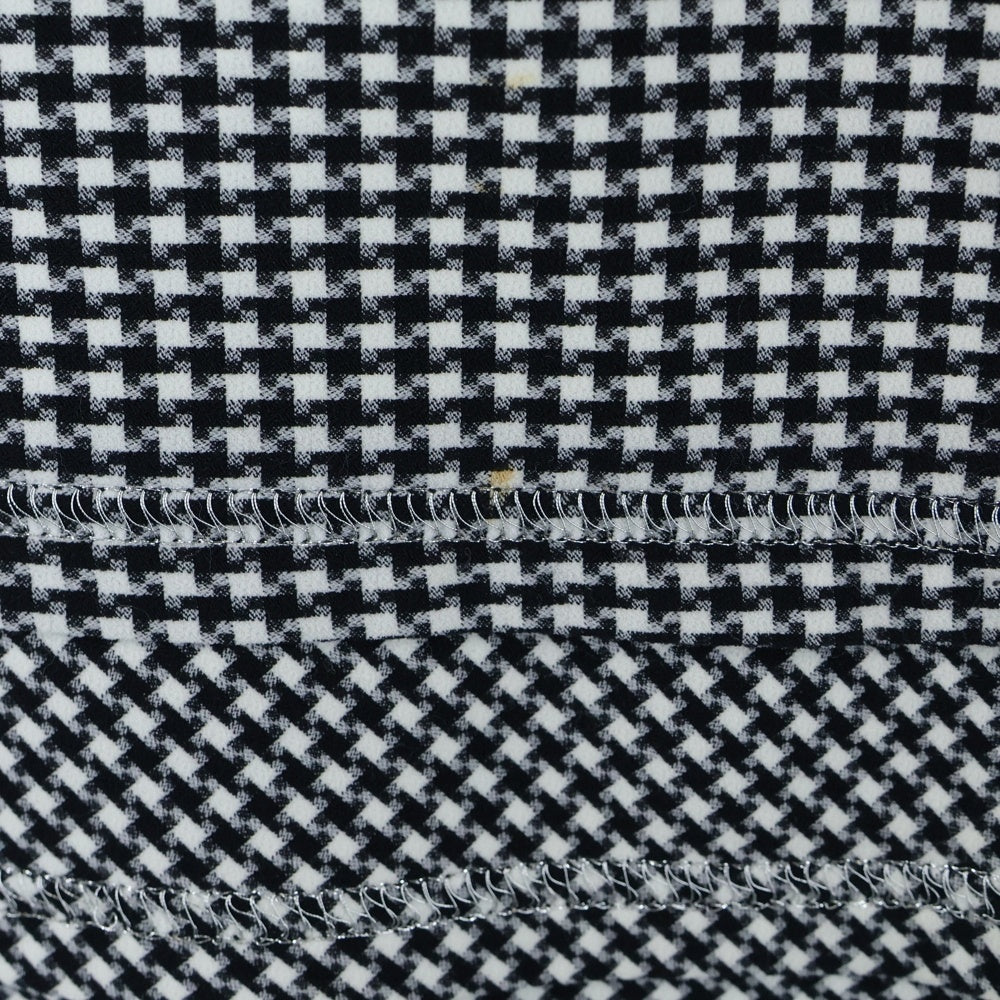 CHANEL(シャネル) 08C クルーズコレクション ココマークロゴプレート チェック総柄 ノースリーブ チュニック カットソー ワンピース ブラック/ホワイト レディース P32317V22650