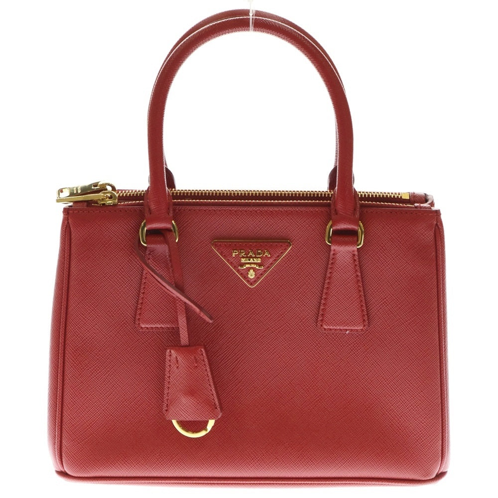 PRADA(プラダ) ガレリア サフィアーノ 2wayショルダーバッグ ハンドバッグ レッド レザー 1BA896