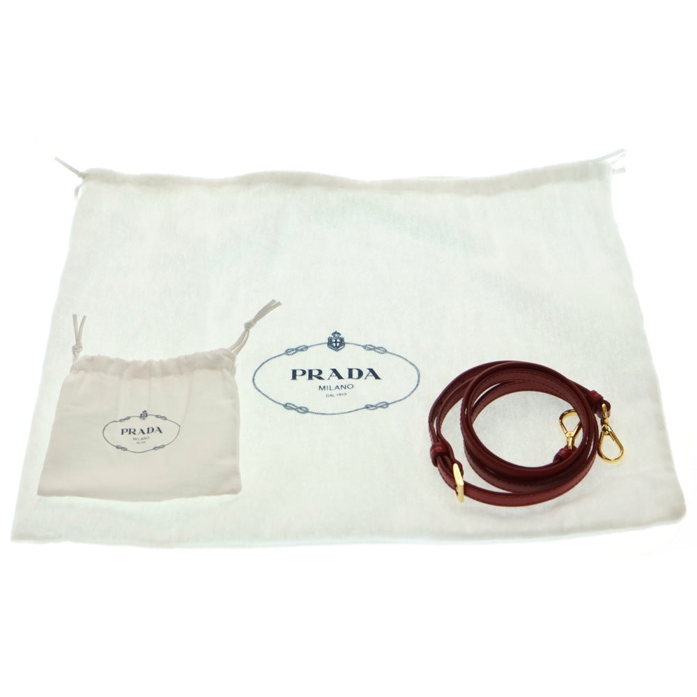 PRADA(プラダ) ガレリア サフィアーノ 2wayショルダーバッグ ハンドバッグ レッド レザー 1BA896