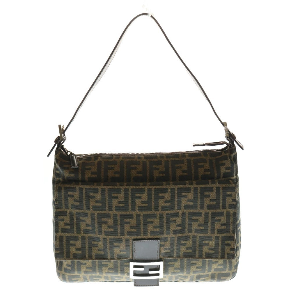 FENDI(フェンディ) ズッカ マンマバケット ワンショルダーバッグ ブラウン キャンバス×レザー