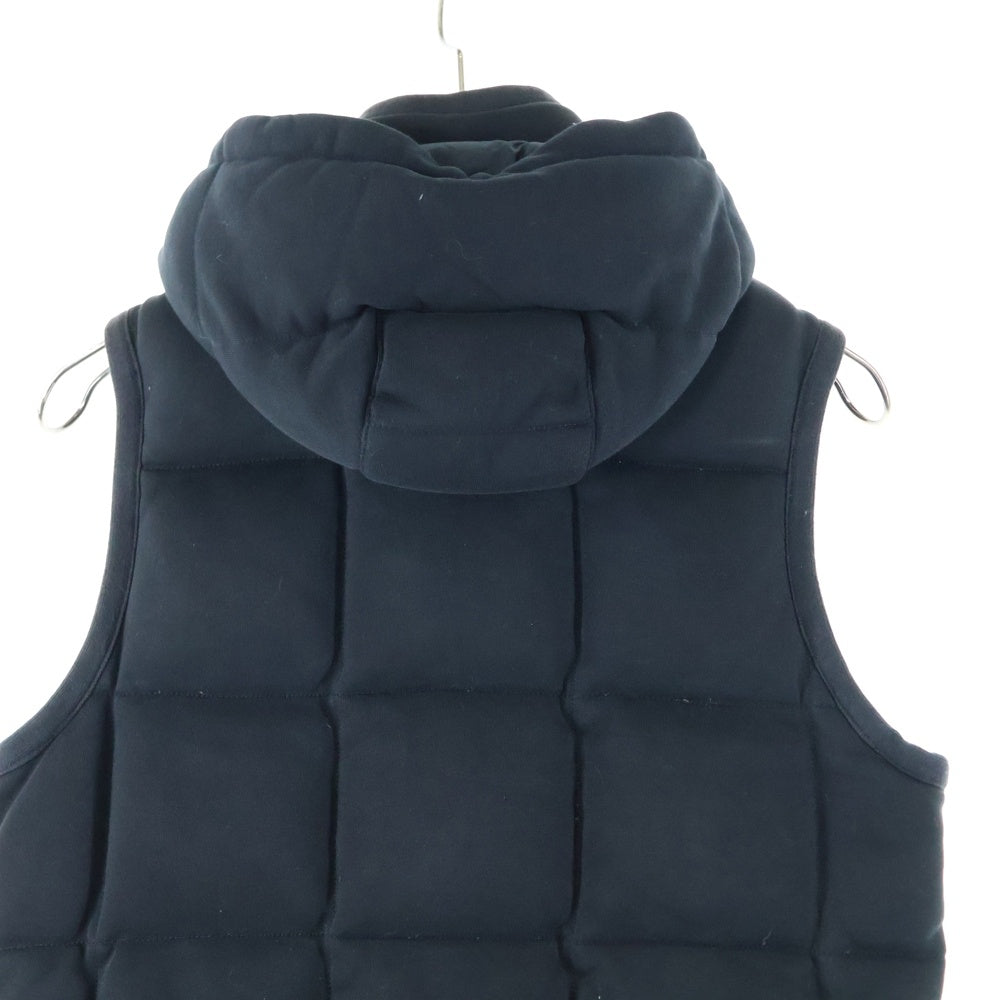 MONCLER(モンクレール) ワッペンロゴ コットン フーデッド ジップアップ ダウンベスト ブラック 220918428100 90054