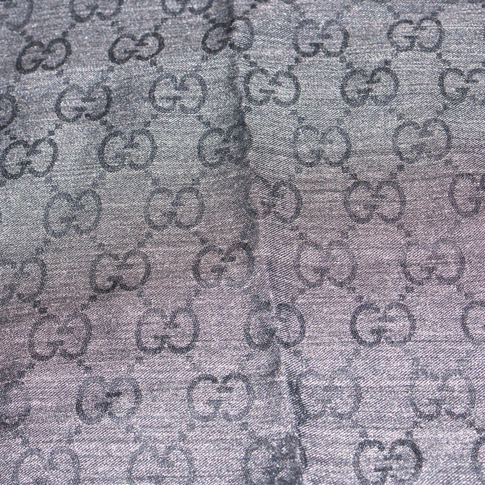 GUCCI(グッチ) GG柄 ストール グレー コットン×シルク