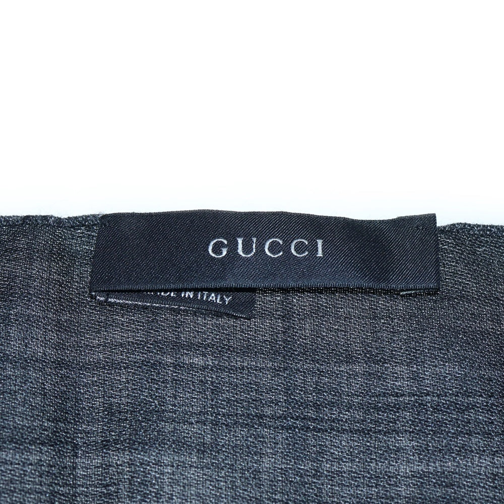 GUCCI(グッチ) GG柄 ストール グレー コットン×シルク