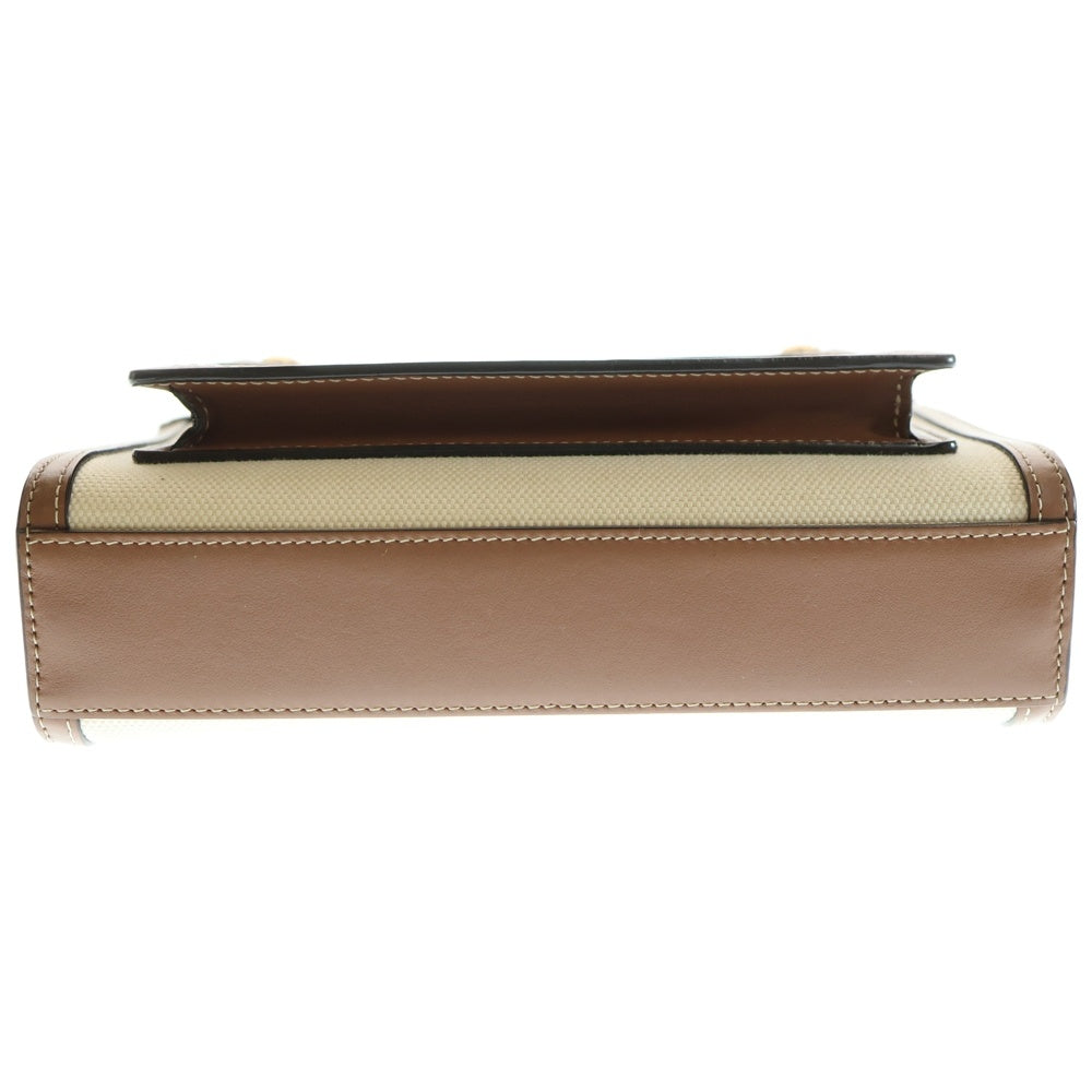 BURBERRY(バーバリー) ポケットバッグ 2wayハンドバッグ ショルダーバッグ アイボリー×ブラウン キャンバス×レザー 8039361