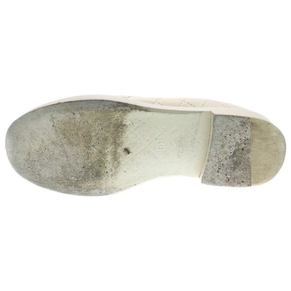 CHANEL(シャネル) ココマーク マトラッセ ローファー アイボリー レザー 靴 レディース