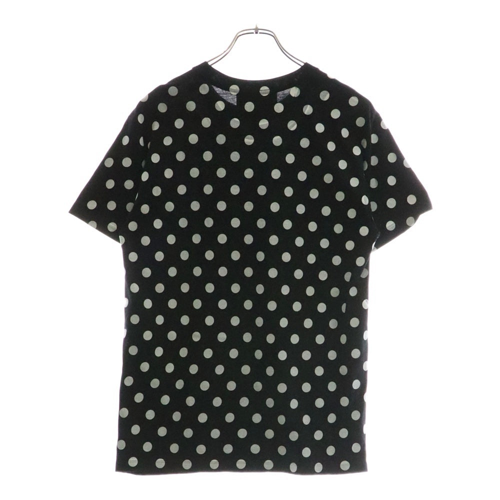 GUCCI(グッチ) ドット総柄 インターロッキングG ヴィンテージロゴ プリント クルーネック 半袖Tシャツ カットソー ブラック 615044