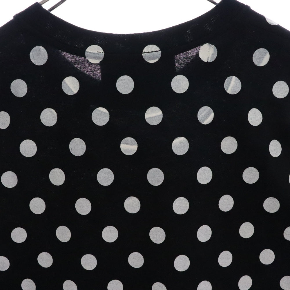 GUCCI(グッチ) ドット総柄 インターロッキングG ヴィンテージロゴ プリント クルーネック 半袖Tシャツ カットソー ブラック 615044