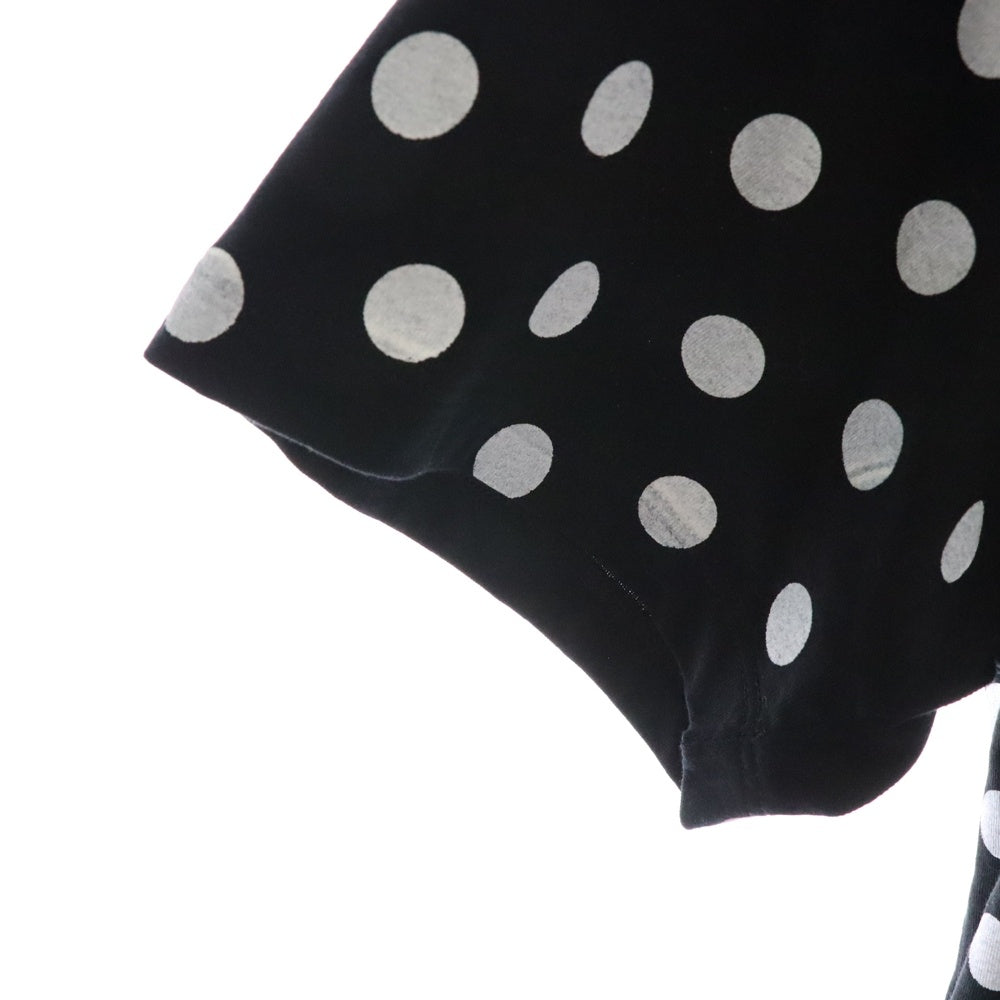 GUCCI(グッチ) ドット総柄 インターロッキングG ヴィンテージロゴ プリント クルーネック 半袖Tシャツ カットソー ブラック 615044