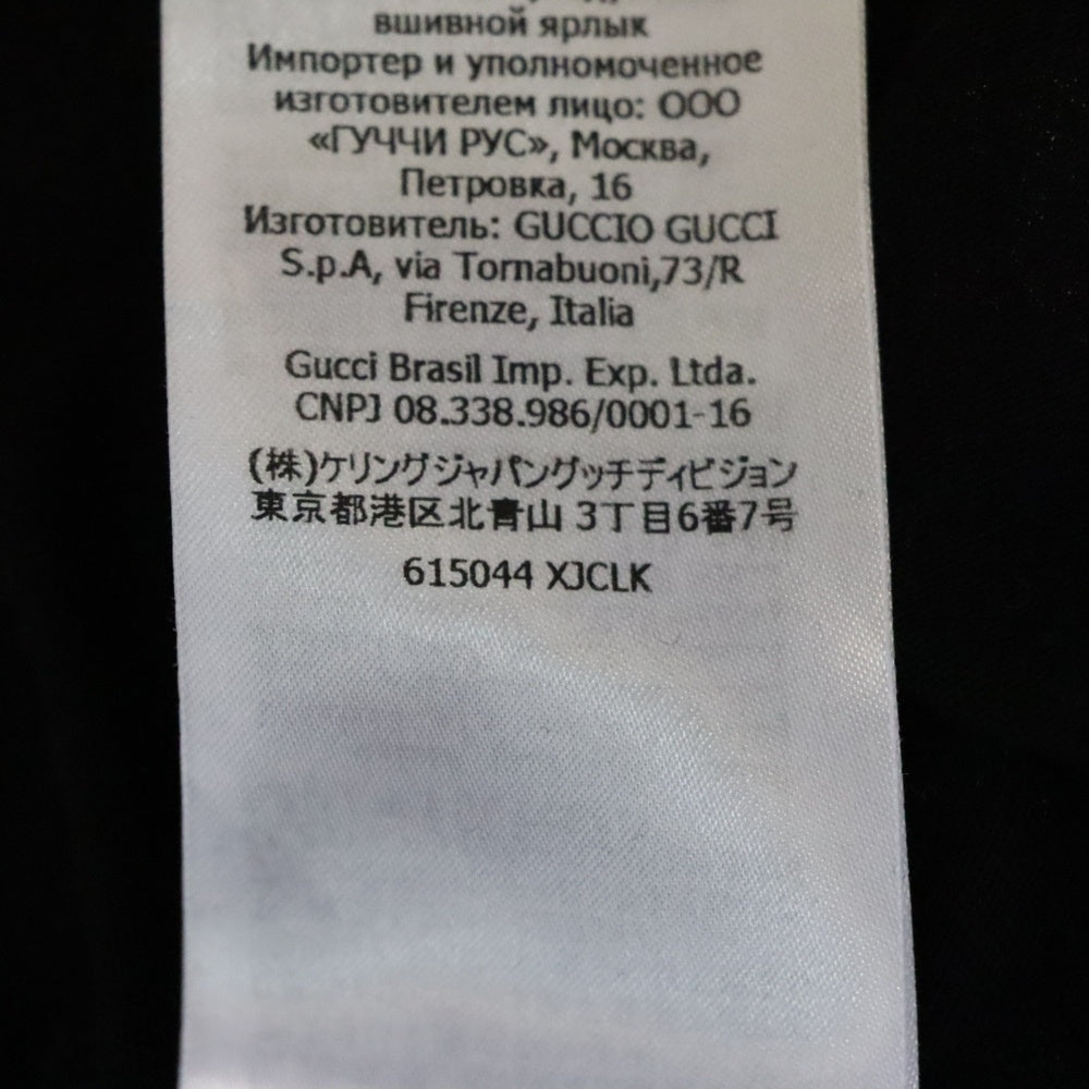 GUCCI(グッチ) ドット総柄 インターロッキングG ヴィンテージロゴ プリント クルーネック 半袖Tシャツ カットソー ブラック 615044