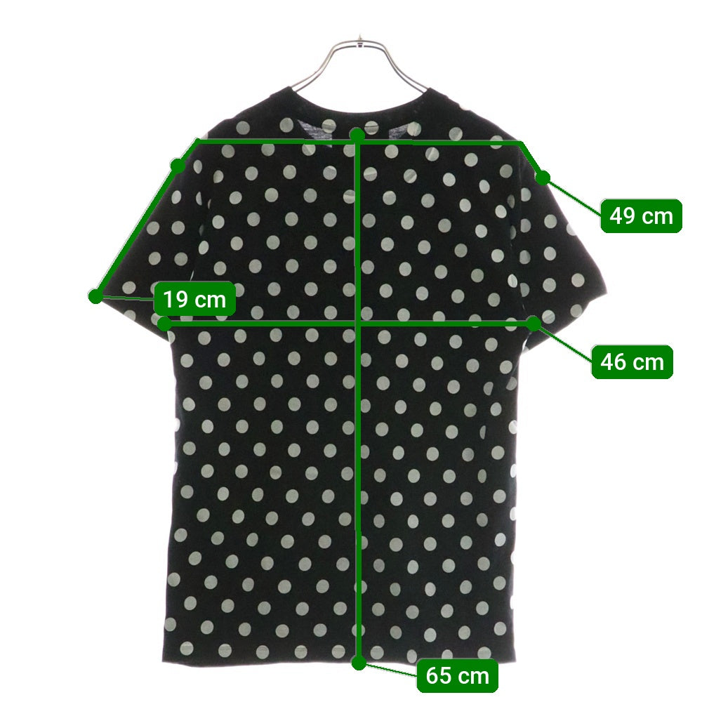 GUCCI(グッチ) ドット総柄 インターロッキングG ヴィンテージロゴ プリント クルーネック 半袖Tシャツ カットソー ブラック 615044