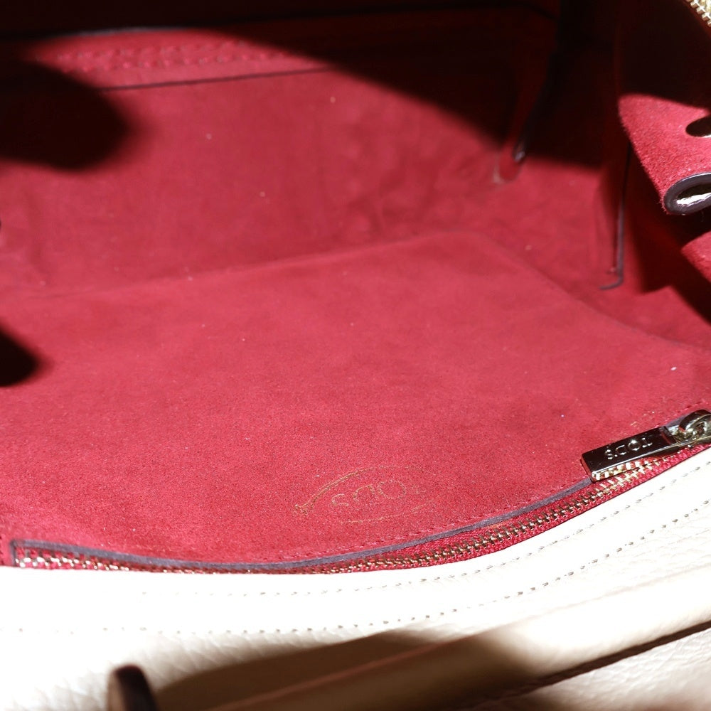 TOD'S(トッズ) WAVE ウェーブ 2WAY レザーショルダーバッグ ハンドバッグ ベージュ