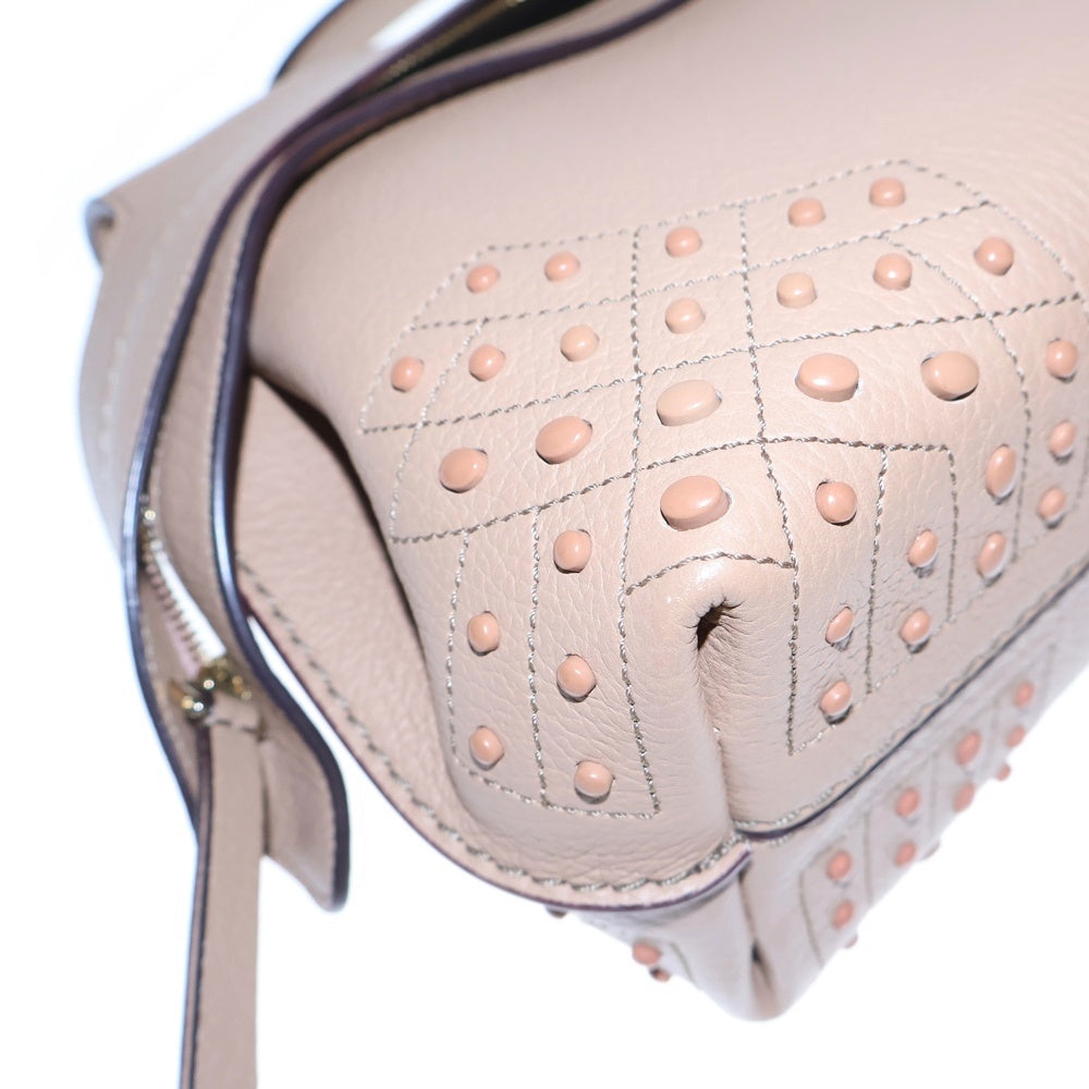 TOD'S(トッズ) WAVE ウェーブ 2WAY レザーショルダーバッグ ハンドバッグ ベージュ