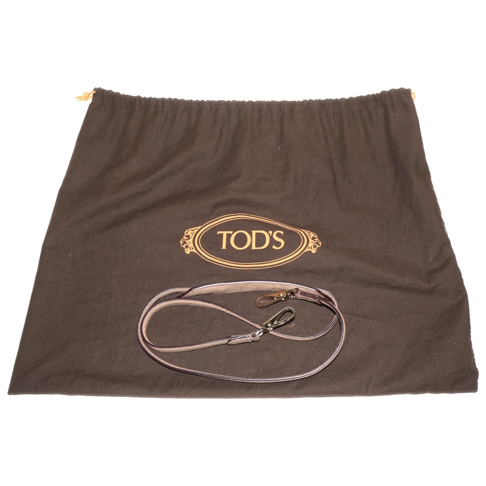 TOD'S(トッズ) WAVE ウェーブ 2WAY レザーショルダーバッグ ハンドバッグ ベージュ