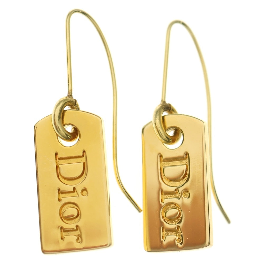 Christian Dior(クリスチャンディオール) ロゴプレート ピアス GP ゴールド