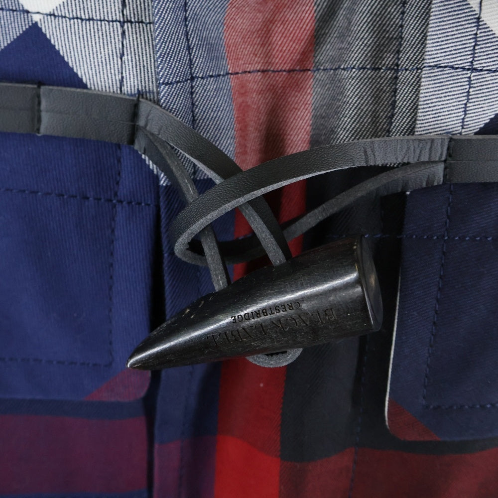 BLACK LABEL CRESTBRIDGE(ブラックレーベルクレストブリッジ) チェック総柄 トグルボタン ダッフル コート ネイビー/レッド 51F06-305-26