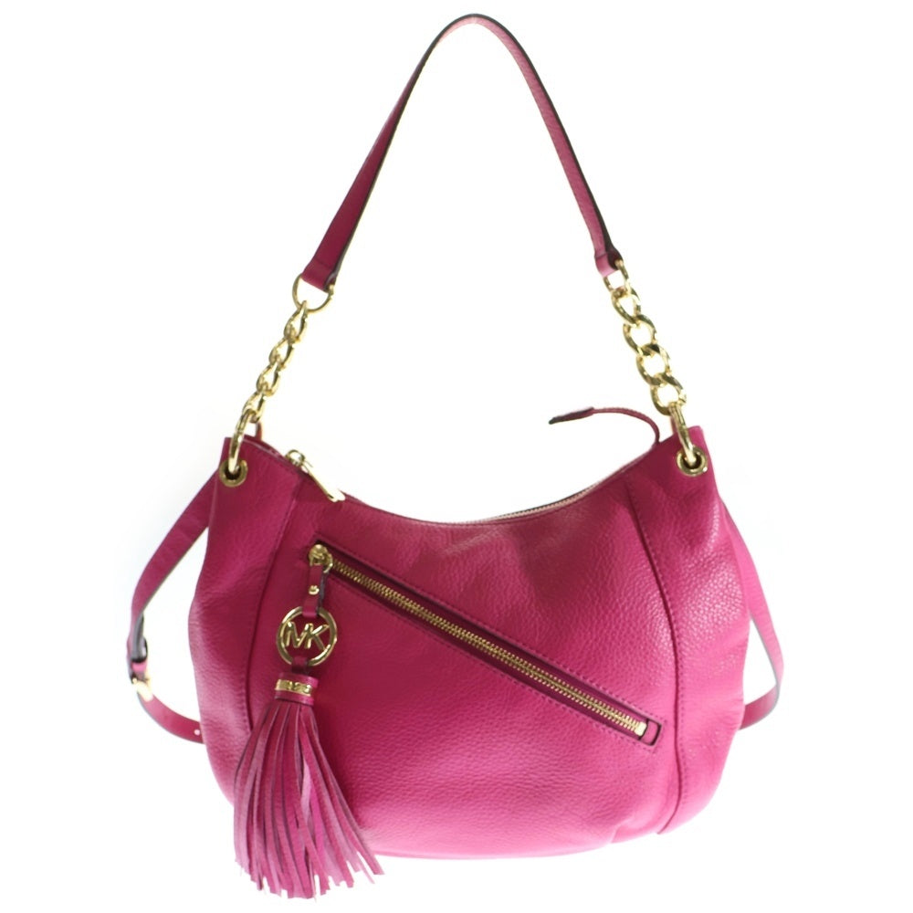 MICHAEL KORS(マイケルコース) フリンジ 2WAYハンドバッグ ショルダーバッグ ワンショルダーバッグ ゴールド金具 ピンク レザー