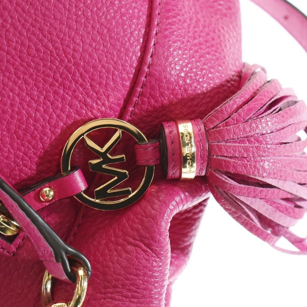 MICHAEL KORS(マイケルコース) フリンジ 2WAYハンドバッグ ショルダーバッグ ワンショルダーバッグ ゴールド金具 ピンク レザー