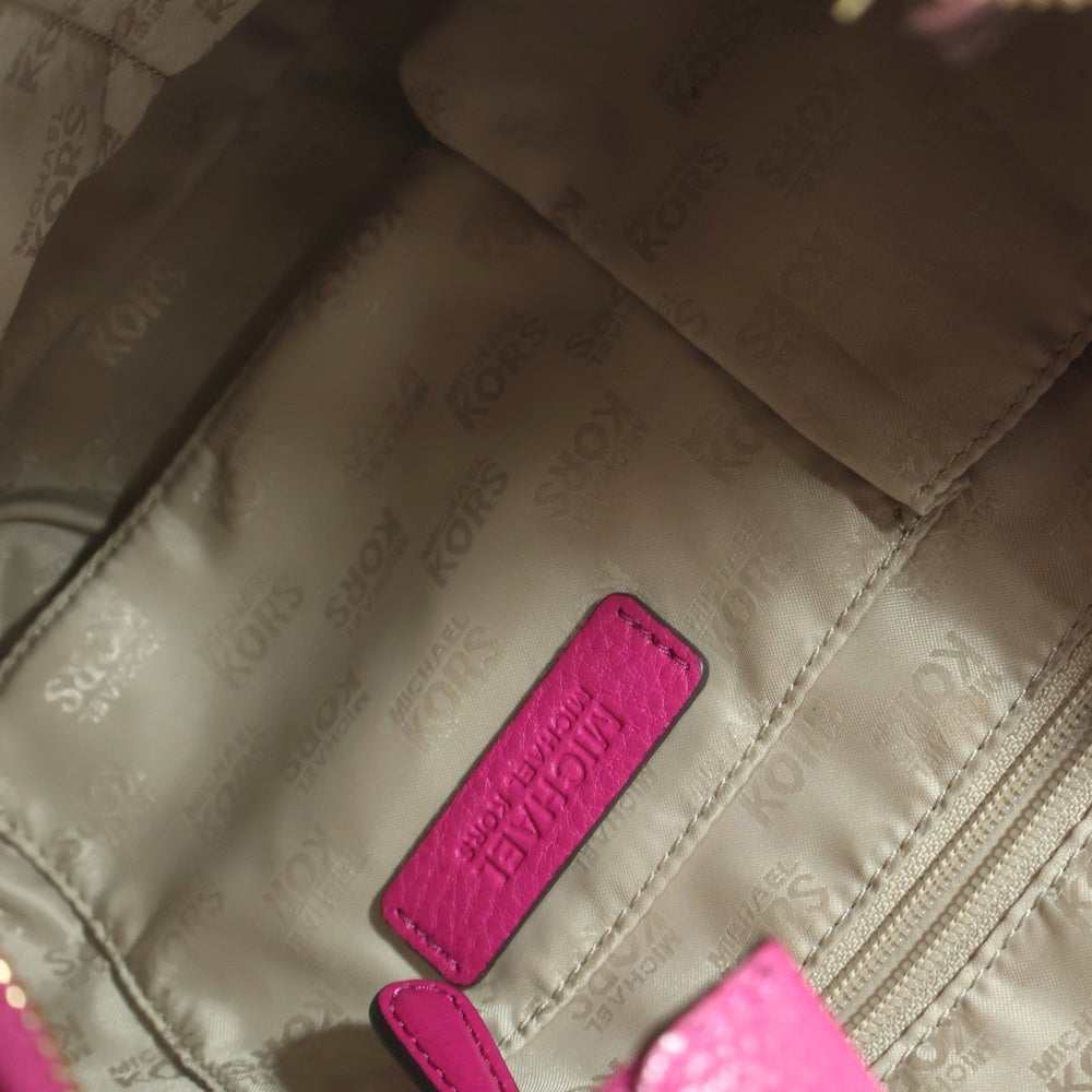 MICHAEL KORS(マイケルコース) フリンジ 2WAYハンドバッグ ショルダーバッグ ワンショルダーバッグ ゴールド金具 ピンク レザー