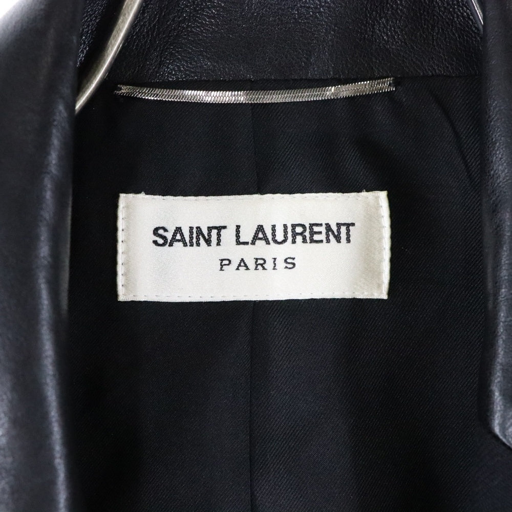 SAINT LAURENT PARIS(サンローランパリ) 18AW レザー ラペル ウエスタンポケット ウール 1B テーラードジャケット ブラック 559562
