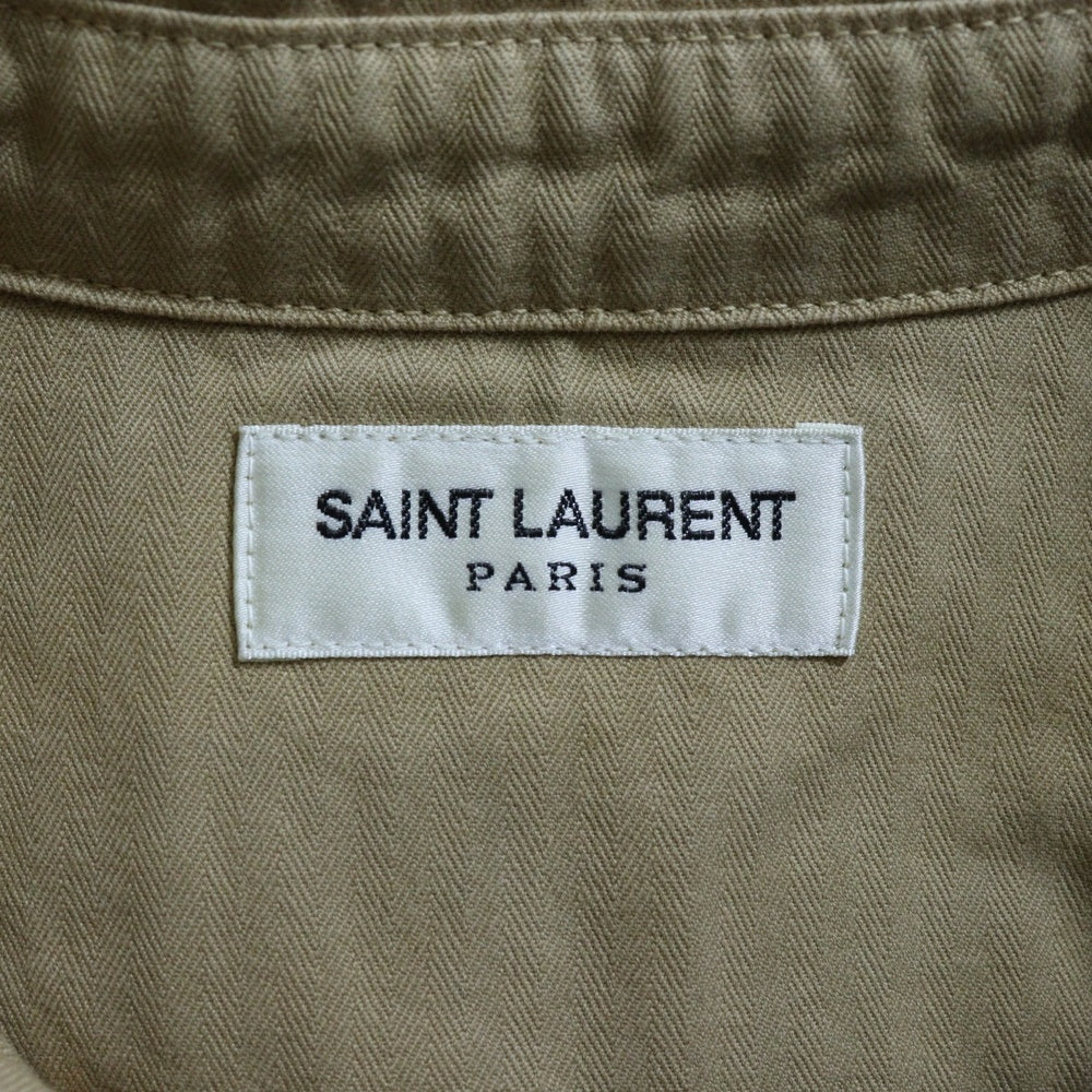 SAINT LAURENT PARIS(サンローランパリ) 20SS ウエスタン スナップボタン コットン 長袖シャツ ベージュ 597059