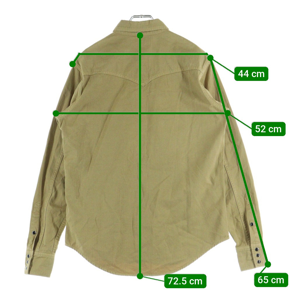 SAINT LAURENT PARIS(サンローランパリ) 20SS ウエスタン スナップボタン コットン 長袖シャツ ベージュ 597059