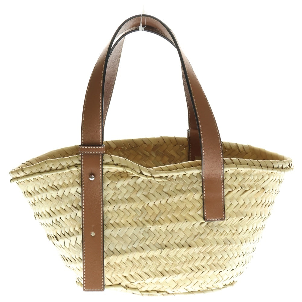 LOEWE(ロエベ) アナグラム バスケットバッグ カゴバッグ ハンドバッグ スモール ラフィア×レザー ブラウン×ベージュ