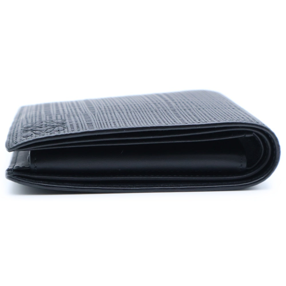 LOEWE(ロエベ) アナグラム バイフォールドウォレット 二つ折り財布 カードケース ブラック レザー