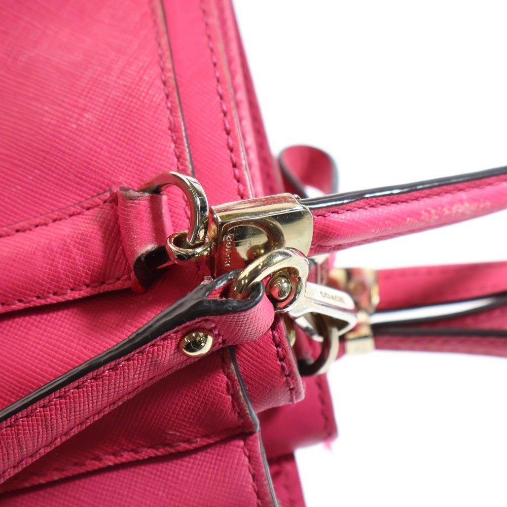 COACH(コーチ) 2WAYハンドバッグ ショルダーバッグ ゴールド金具 ピンク レザー 30402