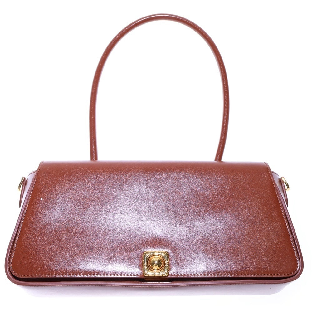 CHARLES&KEITH(チャールズ&キース) 2WAYハンドバッグ ショルダーバッグ チェーンバッグ ブラウン ゴールド金具 レザー