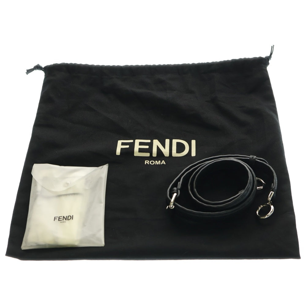 FENDI(フェンディ) セレリア ピーカブー ミニ レザー 2WAY ハンド ショルダーバッグ シルバー金具 ブラック 8BN244