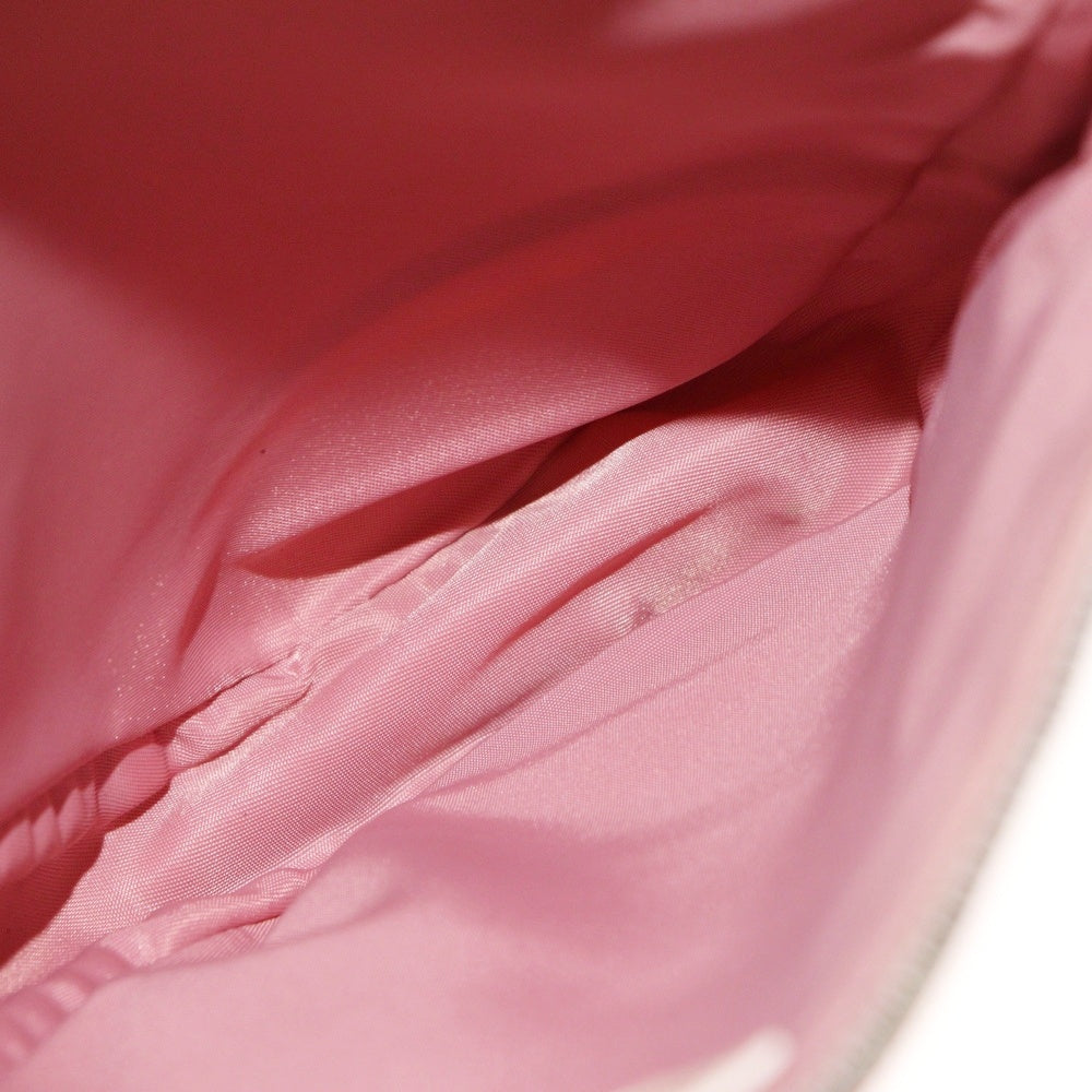 Christian Dior(クリスチャンディオール) トロッター PVCレザー切替サドルバッグ ハンドバッグ ピンク/ホワイト