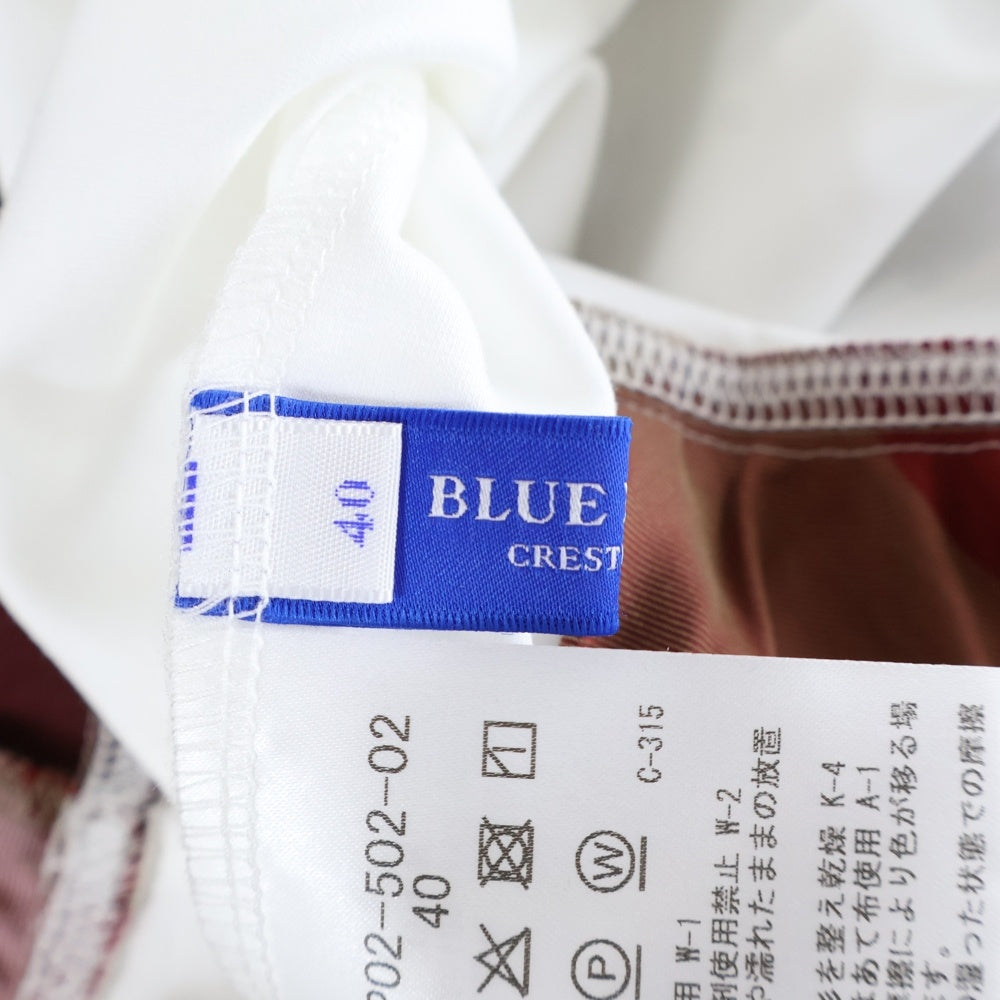 BLUE LABEL CRESTBRIDGE(ブルーレーベルクレストブリッジ) コンパクトクリアーポンチレイヤードライクトップス ホワイト/レッド 半袖 40 レディース